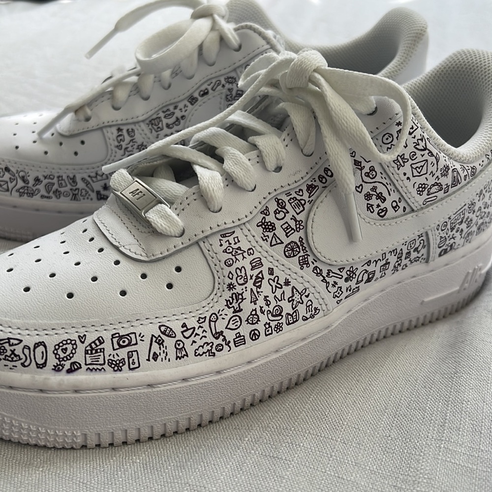Nike Custom Doodle Air Force 1 Low causal shoes Size-US 7.5